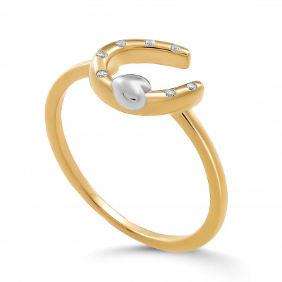 Orphelia® 'Aurora' Damen Sterling Silber Ring - Silber/Gold ZR-7525/G
