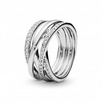 Pandora® 'Sparkling & Polished Lines' Damen Sterling Silber Ring - Silber 190919CZ