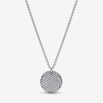 Pandora® 'Timeless Pavé' Damen Sterling Silber Halskette mit Anhänger - Silber 392632C01-45