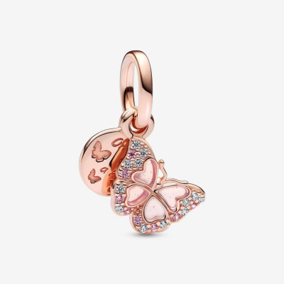 Pandora® 'Pink Butterfly' Damen Verchromtem Metall Charm - Rosé 782555C01