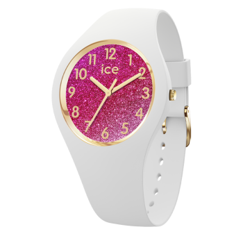 Ice Watch® Analog 'Ice Glitter - White Pink' Mädchen Uhr (Small) 022572