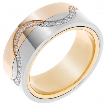 Orphelia® Damen Tricolor 14K Ring - Gold/Silber/Rose RD-33404