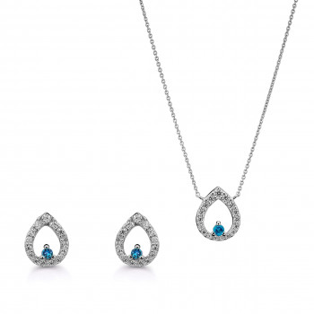 Orphelia® 'Kiana' Damen Sterling Silber Set: Necklace + Earrings - Silber SET-7487