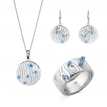 Orphelia® 'Babette' Damen Sterling Silber Set: Necklace + Earrings + Ring - Silber SET-7504