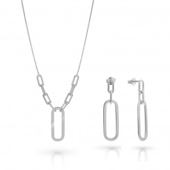 Orphelia® 'Essence' Damen Sterling Silber Set: Necklace + Earrings - Silber SET-7560