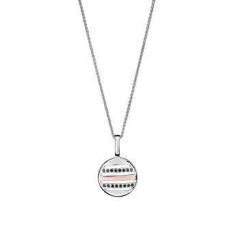 Orphelia® 'Maxwell' Damen Sterling Silber Halskette mit Anhänger - Silber/Rosa ZH-7501