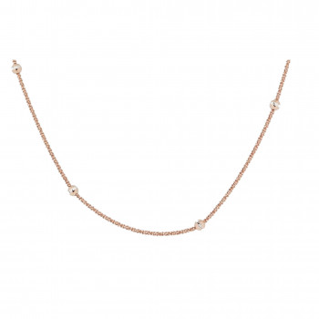 Orphelia® Damen Sterling Silber Halsketten ohne Anhänger - Silber/Rosa ZK-7201/RG