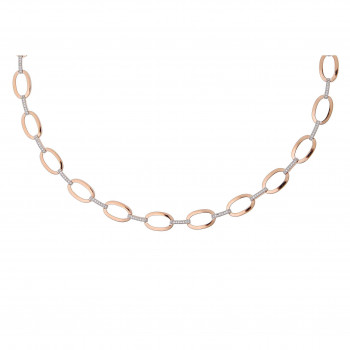 Orphelia® Damen Sterling Silber Halsband - Silber/Rosa ZK-7210