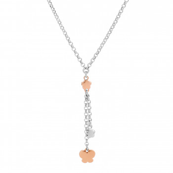 Orphelia® 'Lorelei' Damen Sterling Silber Halskette mit Anhänger - Silber/Rosa ZK-7386