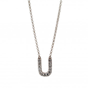 Orphelia® Unisex's Sterling Silber Halskette mit Anhänger - Silber ZK-ALPHA/U