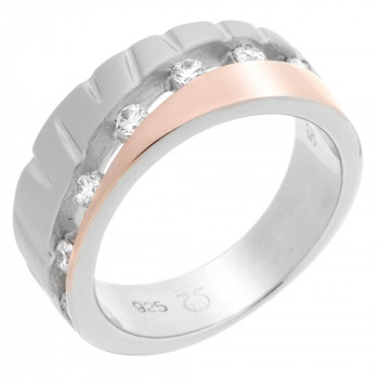 Orphelia® Damen Sterling Silber Ring - Silber/Rosa ZR-7093