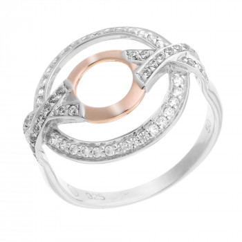 Orphelia® Damen Sterling Silber Ring - Silber/Rosa ZR-7095/1