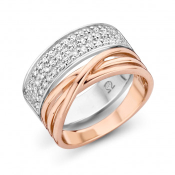Orphelia® Damen Sterling Silber Ring - Silber/Rosa ZR-7205