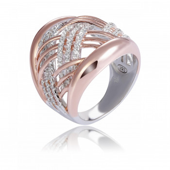Orphelia® Damen Sterling Silber Ring - Silber/Rosa ZR-7447