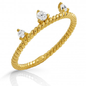 Orphelia® 'Crown' Damen's Sterling Silber Ring - Gold ZR-7529/G