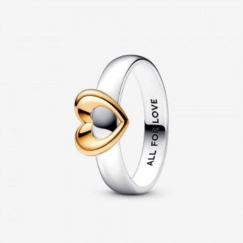 Pandora® 'Radiant Heart' Damen Sterling Silber Ring - Silber/Gold 162504C00