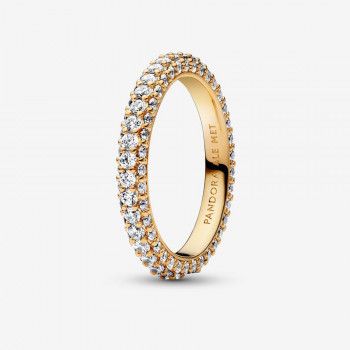 Pandora® 'Timeless Pavé' Damen Verchromtem Metall Ring - Gold 162627C01