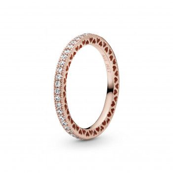 Pandora® 'Hearts' Damen Verchromtem Metall Ring - Rosé 180963CZ