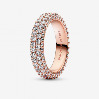 Pandora® 'Timeless Pavé' Damen Verchromtem Metall Ring - Rosé 182629C01