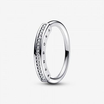 Pandora® 'Signature I-d' Damen Sterling Silber Ring - Silber 192283C01