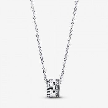 Pandora® 'Pandora Signature' Damen's Sterling Silber Halskette mit Anhänger - Silber 392311C01-45