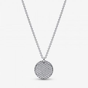 Pandora® 'Timeless Pavé' Damen Sterling Silber Halskette mit Anhänger - Silber 392632C01-45