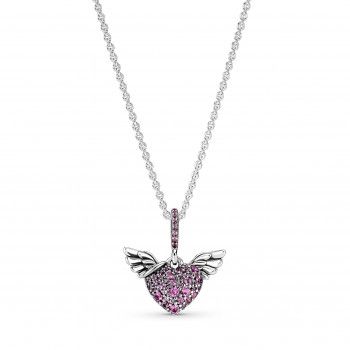 Pandora® 'Angel Wings' Damen Sterling Silber Halskette mit Anhänger - Silber 398505C02-45