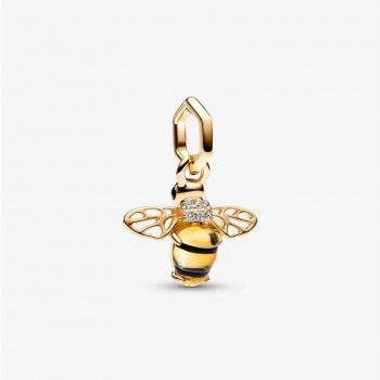 Pandora® 'Sparkling Bee' Damen Verchromtem Metall Charm - Gold 762672C01