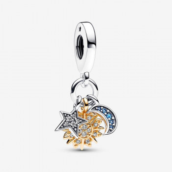 Pandora® 'Celestial' Damen Sterling Silber Charm - Silber/Gold 762676C01