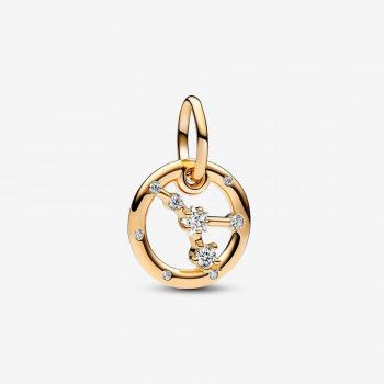 Pandora® 'Zodiac Sign' Damen Verchromtem Metall Charm - Gold 762708C01