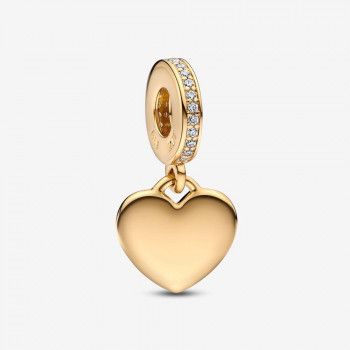 Pandora® 'Engravable Heart Tag' Damen Verchromtem Metall Charm - Gold 768761C01