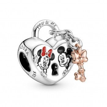 Pandora® 'Disney Mickey Mouse & Minnie Mouse' Damen Sterling Silber Charm - Silber/Rosa 780109C01