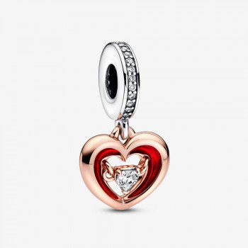Pandora® 'Radiant Heart' Damen Sterling Silber Charm - Silber/Rosa 782450C01