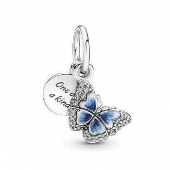 Pandora® 'Blue Butterfly' Damen Sterling Silber Charm - Silber 790757C01