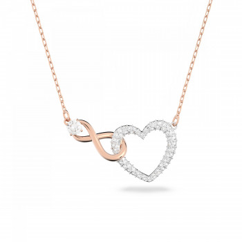 Swarovski® 'Swarovski Infinity' Damen Verchromtem Metall Halsband - Silber/Rosa 5518865
