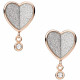 Fossil Jewellery® 'Flutter Hearts' Damen Edelstahl Ohrstecker - Roségold JF03646791