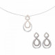 Orphelia® 'Amber' Damen Sterling Silber Set: Halskette-Anhanger + Ohrringe - Silber SET-7092