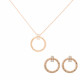 Orphelia® 'Novalie' Damen Sterling Silber Set: Halskette-Anhanger + Ohrringe - Rosé SET-7129/RG