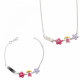 Orphelia® 'Dahlia' Kind Sterling Silber Set: Bracelet + Necklace - Silber SET-7147