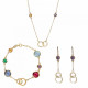 Orphelia® 'Eloise' Damen Sterling Silber Set: Halskette + Armband + Ohrringe - Gold SET-7409/G