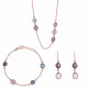 Orphelia® 'Fawn' Damen Sterling Silber Set: Halskette + Armband + Ohrringe - Rosé SET-7410