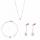 Orphelia® 'Elodie' Damen Sterling Silber Set: Halskette + Armband + Ohrringe - Rosé SET-7419