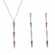 Orphelia® 'Aada' Damen Sterling Silber Set: Necklace + Earrings - Silber/Rosa SET-7433