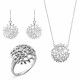 Orphelia® 'Flavie' Damen Sterling Silber Set: Necklace + Earrings + Ring - Silber SET-7502