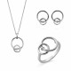 Orphelia® 'Antoine' Damen Sterling Silber Set: Necklace + Earrings + Ring - Weiß SET-7503