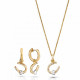 Orphelia® 'Aurora' Damen Sterling Silber Set: Halskette-Anhanger + Ohrringe - Silber/Gold SET-7525/G