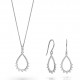 Orphelia® 'Petal' Damen Sterling Silber Set: Necklace + Earrings - Silber SET-7564