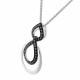 Orphelia® 'Amber' Damen Sterling Silber Halskette mit Anhänger - Silber/Schwarz ZH-7092/2