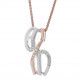 Orphelia® 'Sally' Damen Sterling Silber Halskette mit Anhänger - Silber/Rosa ZH-7230