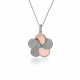 Orphelia® 'Fioni' Damen Sterling Silber Halskette mit Anhänger - Silber/Rosa ZH-7452